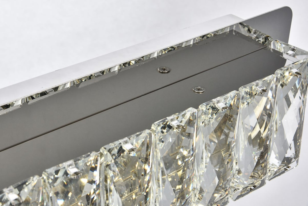 Integrated LED chip light Chrome Wall Sconce Clear Royal Cut Crystal