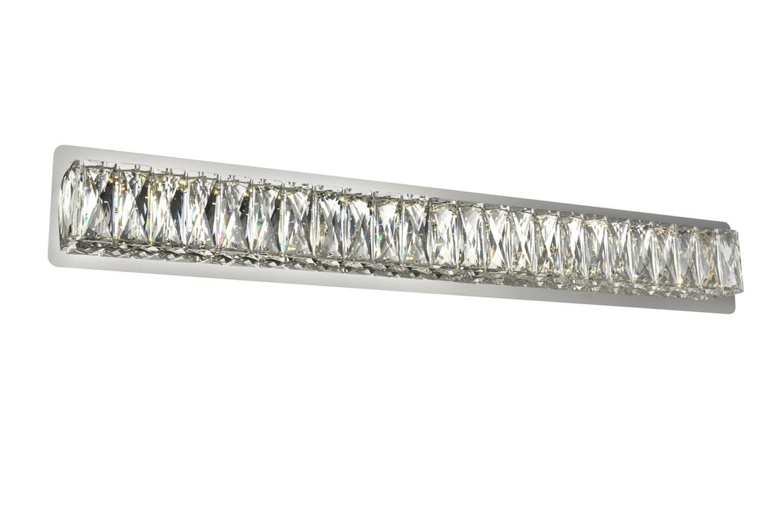 Integrated LED chip light Chrome Wall Sconce Clear Royal Cut Crystal