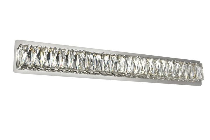 Integrated LED chip light Chrome Wall Sconce Clear Royal Cut Crystal