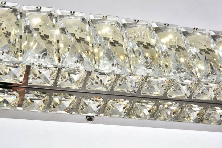 Integrated LED chip light Chrome Wall Sconce Clear Royal Cut Crystal