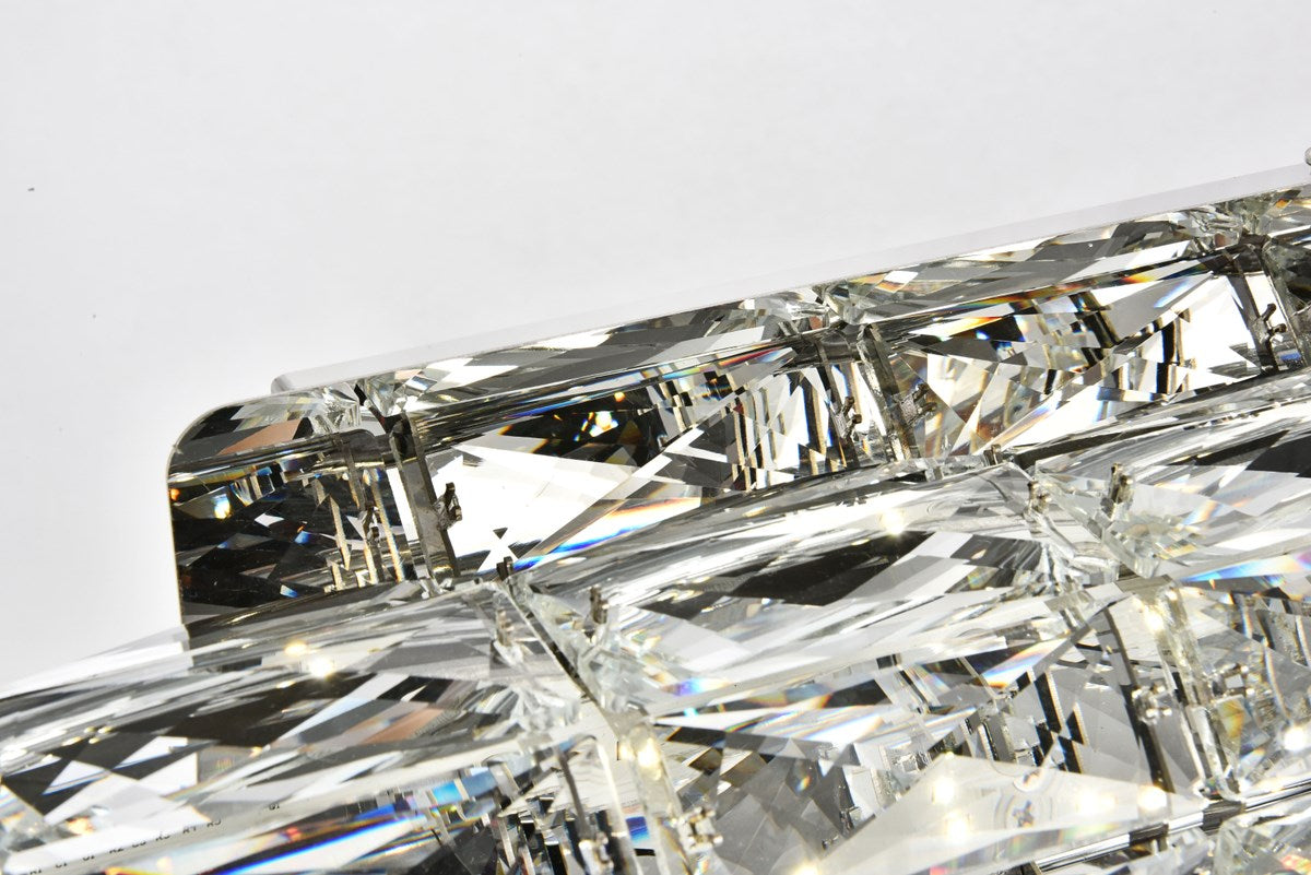 Integrated LED chip light Chrome Wall Sconce Clear Royal Cut Crystal