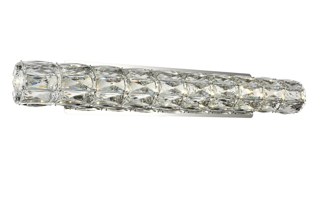 Integrated LED chip light Chrome Wall Sconce Clear Royal Cut Crystal