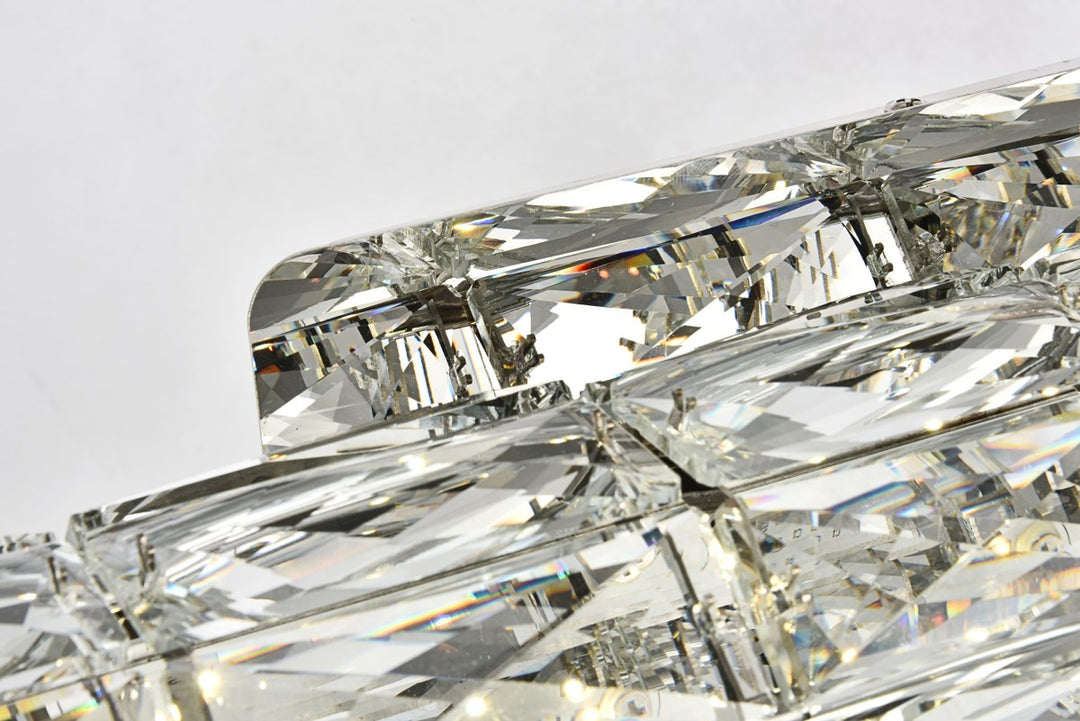Integrated LED chip light Chrome Wall Sconce Clear Royal Cut Crystal