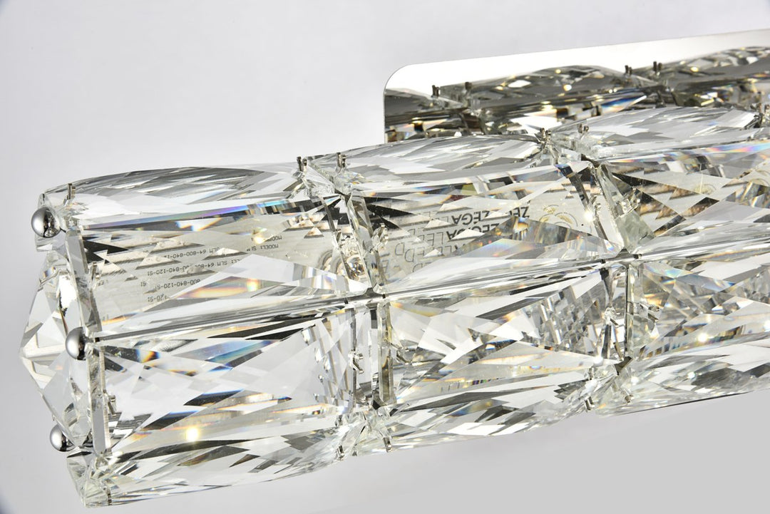 Integrated LED chip light Chrome Wall Sconce Clear Royal Cut Crystal