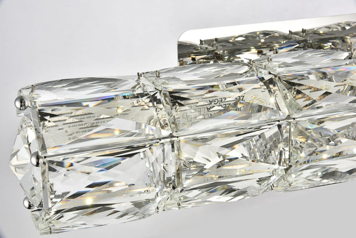 Integrated LED chip light Chrome Wall Sconce Clear Royal Cut Crystal