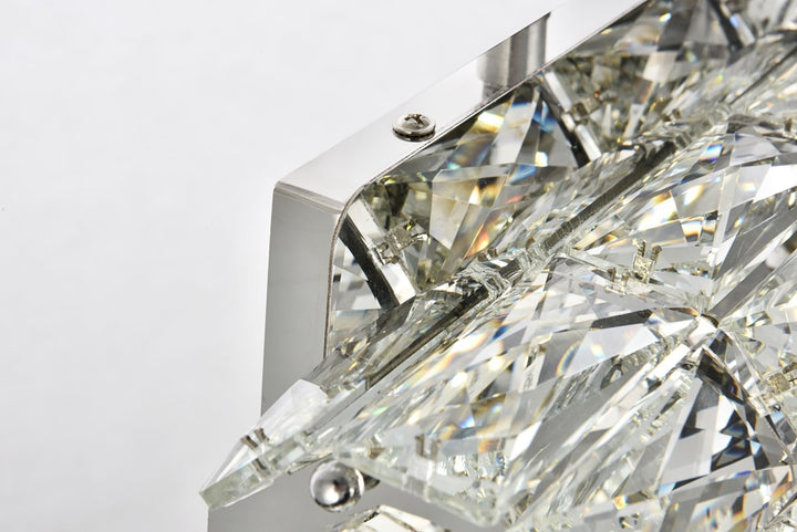 Integrated LED chip light Chrome Wall Sconce Clear Royal Cut Crystal