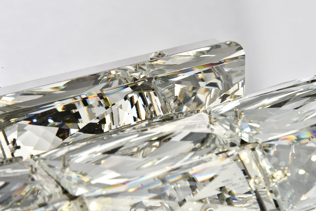 Integrated LED chip light Chrome Wall Sconce Clear Royal Cut Crystal
