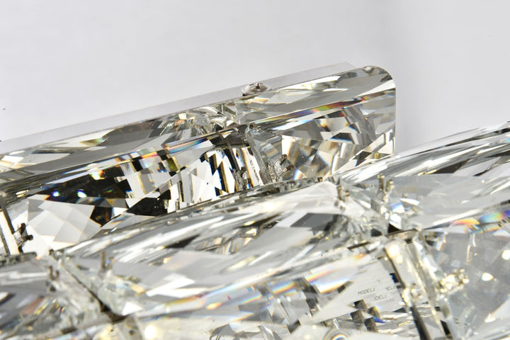 Integrated LED chip light Chrome Wall Sconce Clear Royal Cut Crystal