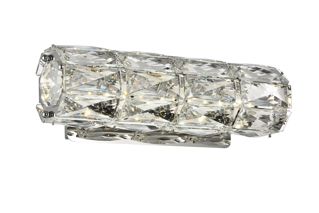 Integrated LED chip light Chrome Wall Sconce Clear Royal Cut Crystal