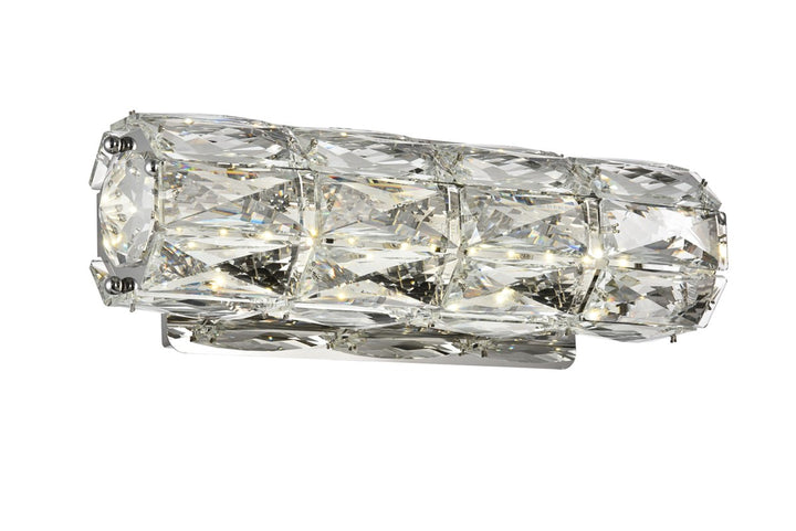 Integrated LED chip light Chrome Wall Sconce Clear Royal Cut Crystal