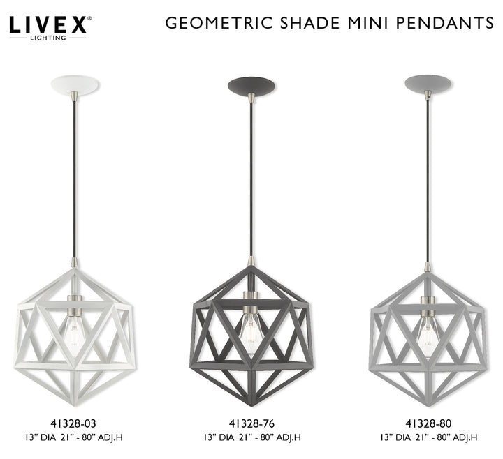 Geometric Shade 13 Inch1 Light Mini Pendant