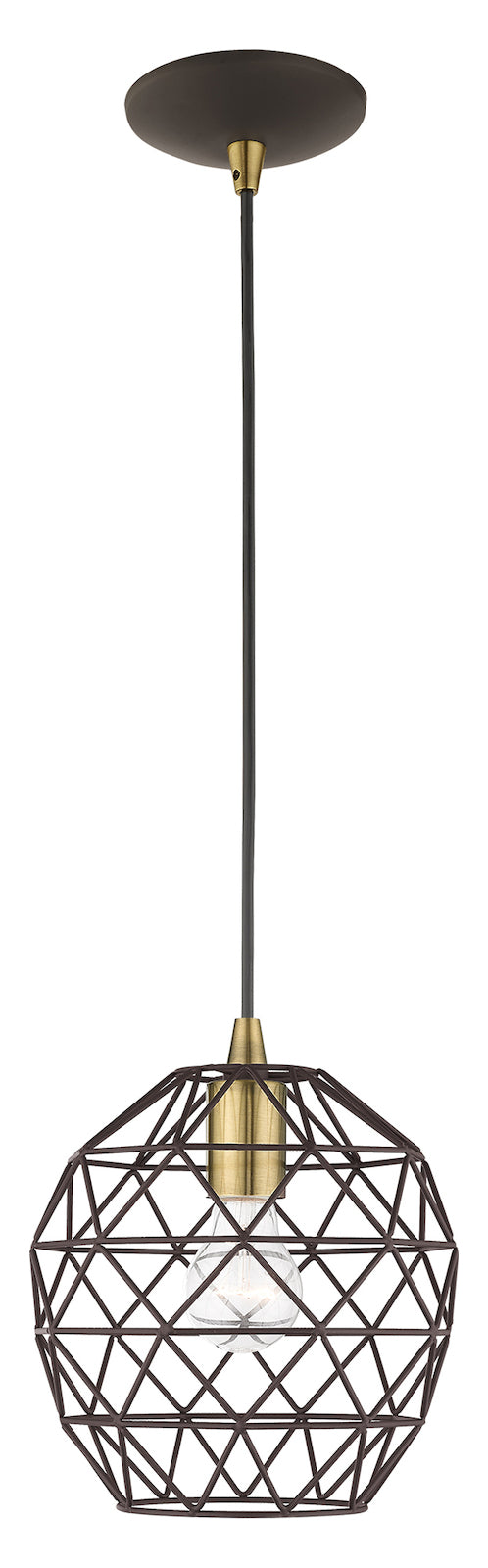 Geometric Shade 8 Inch 1 Light Mini Pendant by Livex Lighting