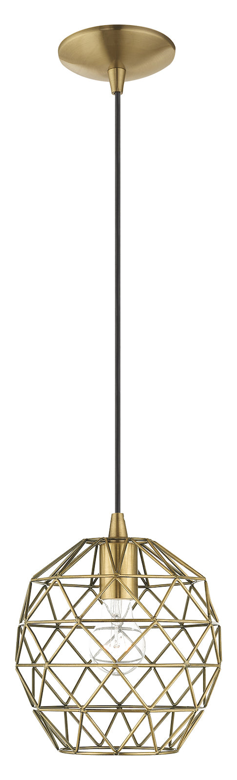 Geometric Shade 8 Inch 1 Light Mini Pendant by Livex Lighting
