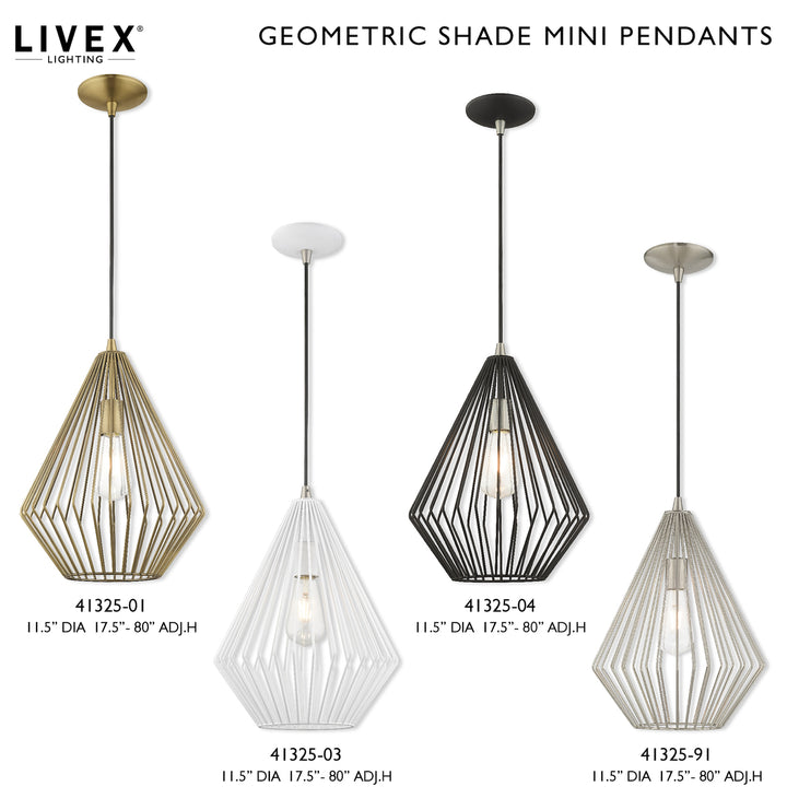Geometric Shade 11.5 Inch 1 Light Mini Pendant