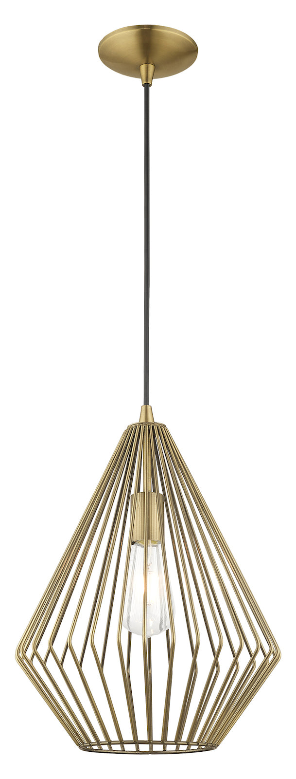 Geometric Shade 11.5 Inch 1 Light Mini Pendant by Livex Lighting