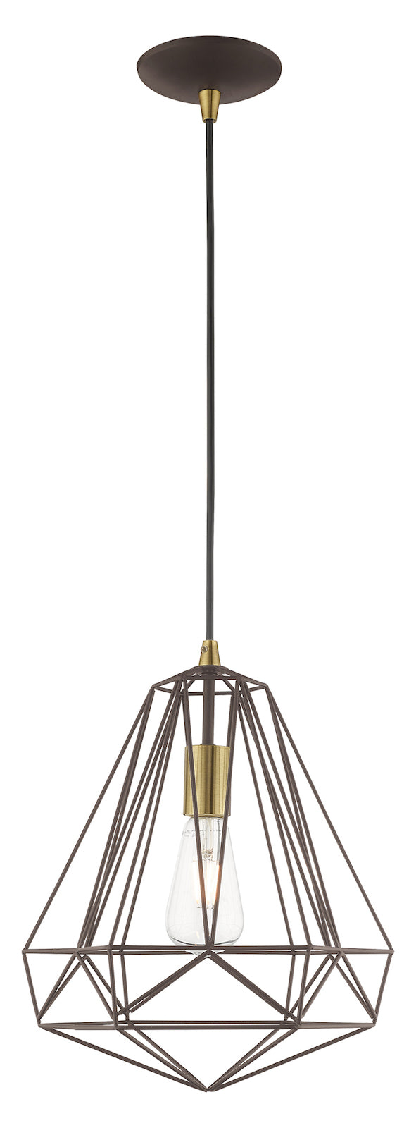 Geometric Shade 12.25 Inch 1 Light Mini Pendant by Livex Lighting