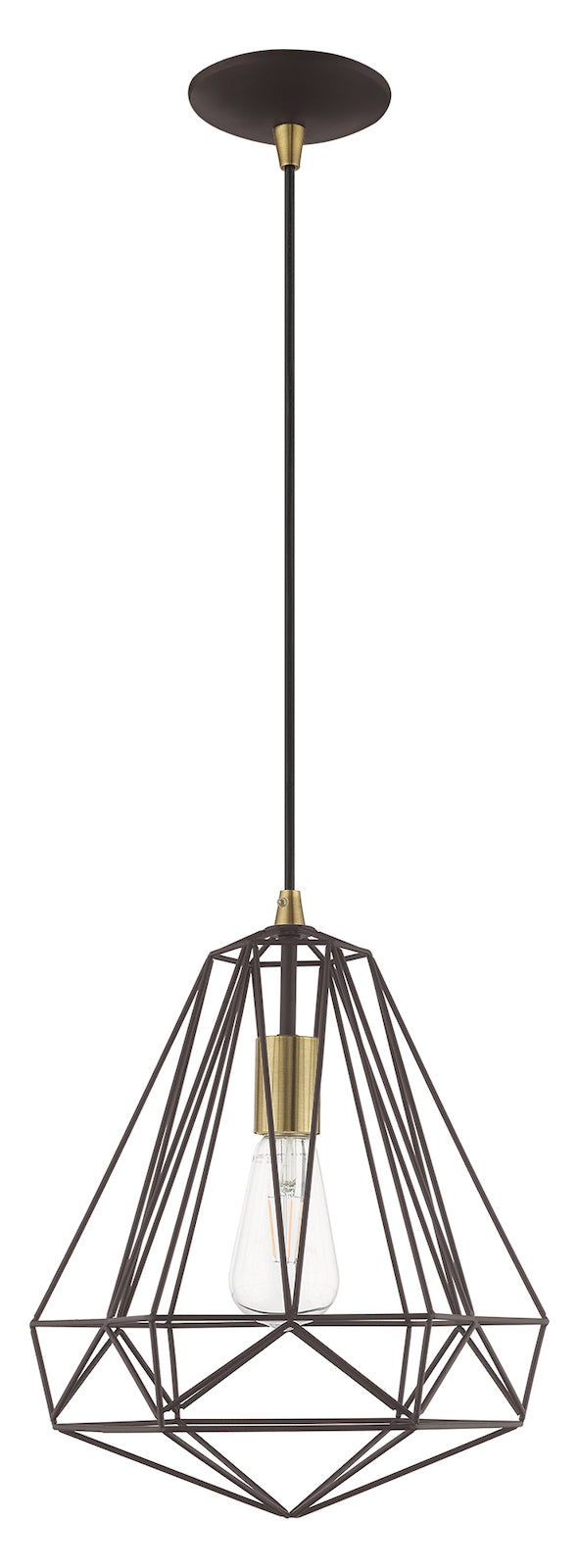 Geometric Shade 12.25 Inch 1 Light Mini Pendant