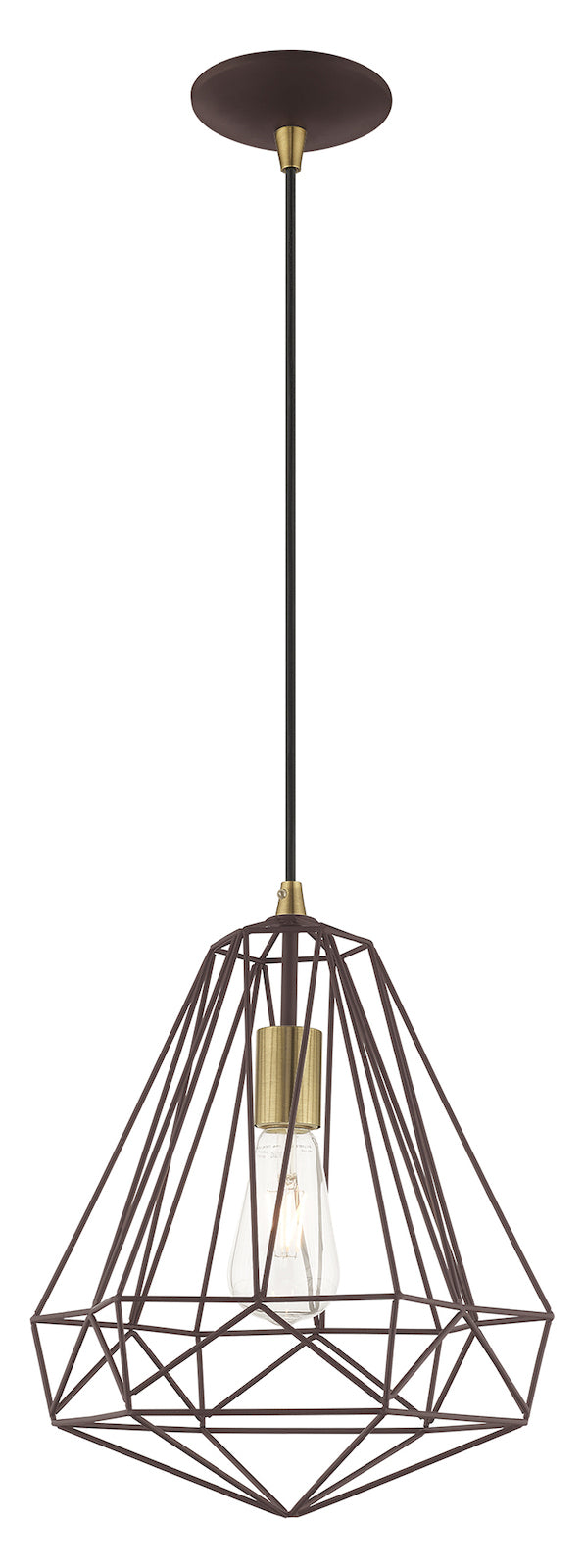 Geometric Shade 12.25 Inch 1 Light Mini Pendant