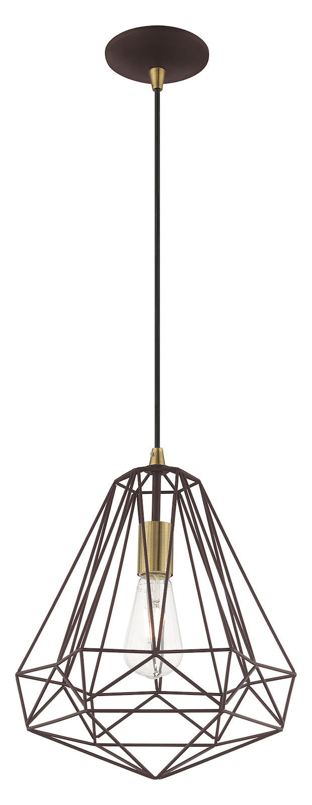 Geometric Shade 12.25 Inch 1 Light Mini Pendant