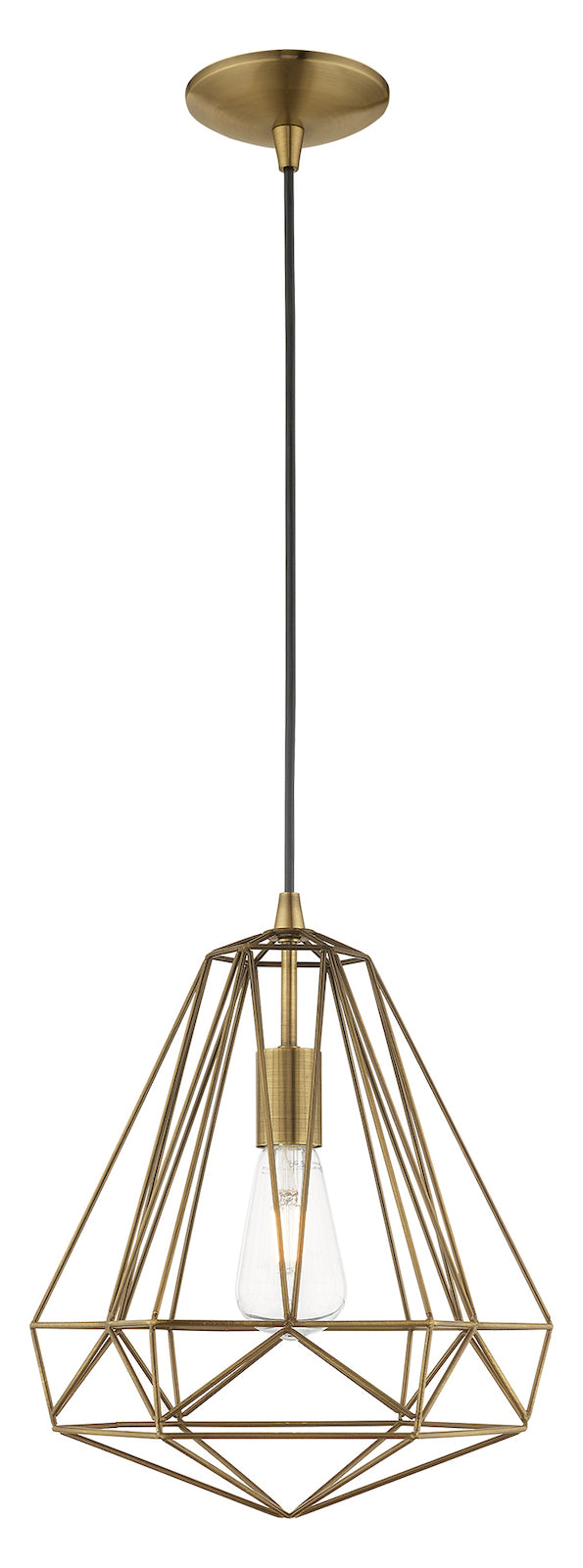 Geometric Shade 12.25 Inch 1 Light Mini Pendant by Livex Lighting