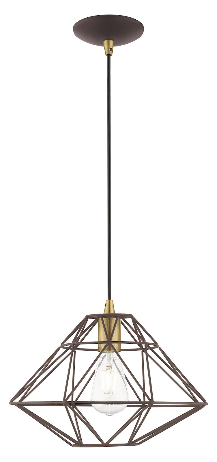 Geometric Shade 13.5 Inch 1 Light Mini Pendant by Livex Lighting