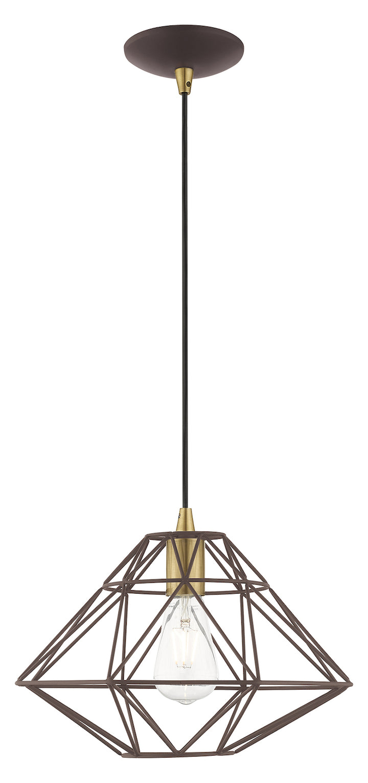 Geometric Shade 13.5 Inch 1 Light Mini Pendant by Livex Lighting