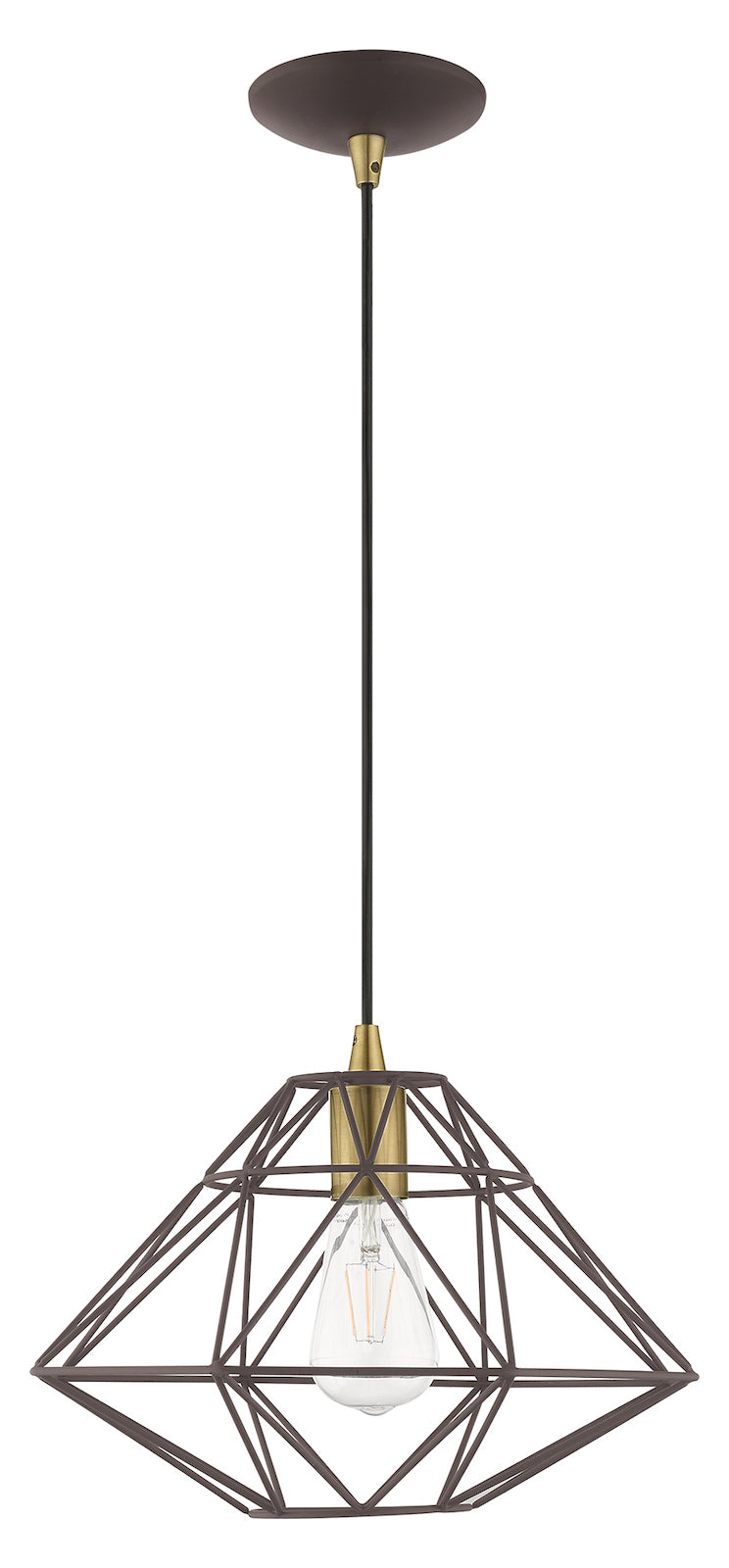 Geometric Shade 13.5 Inch 1 Light Mini Pendant