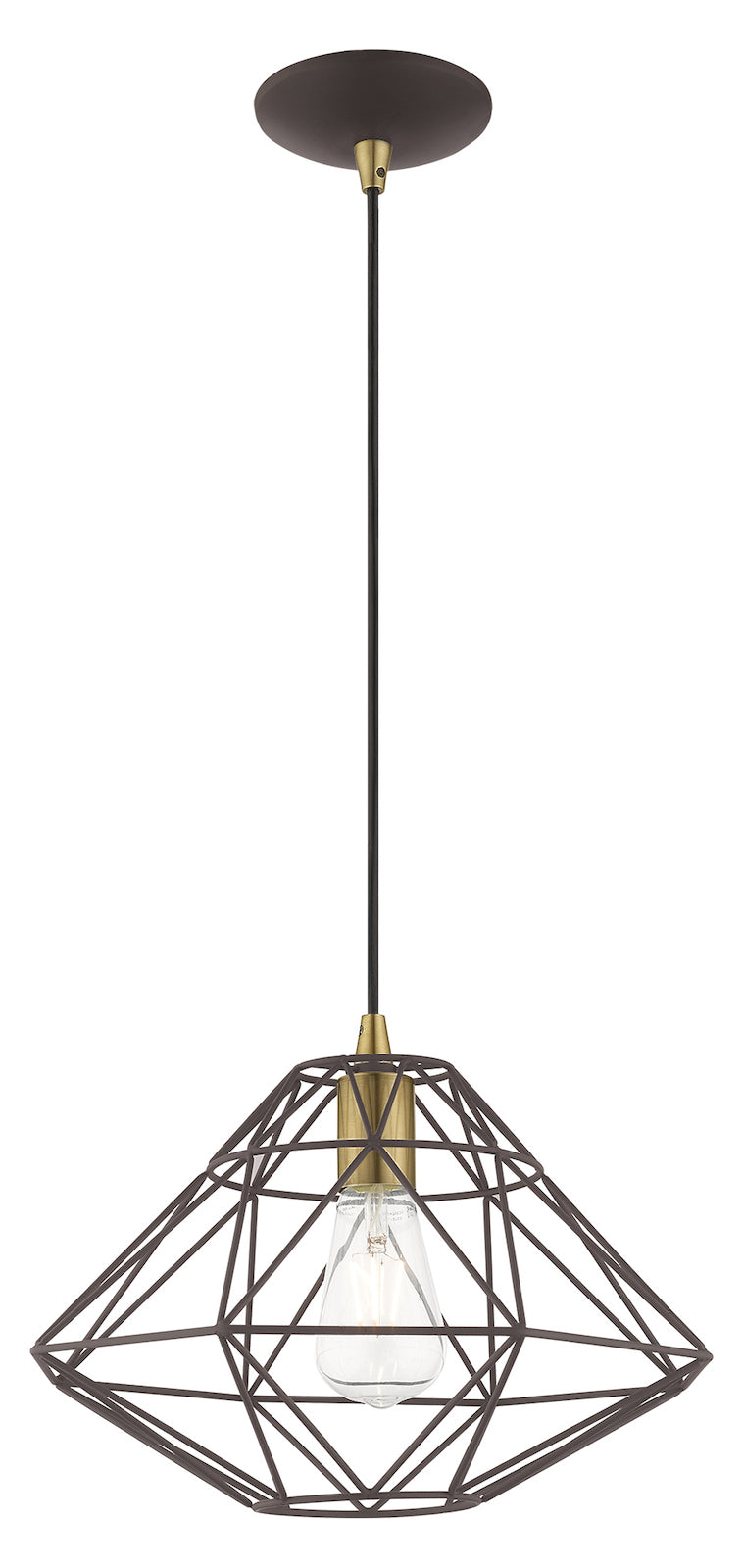 Geometric Shade 13.5 Inch 1 Light Mini Pendant