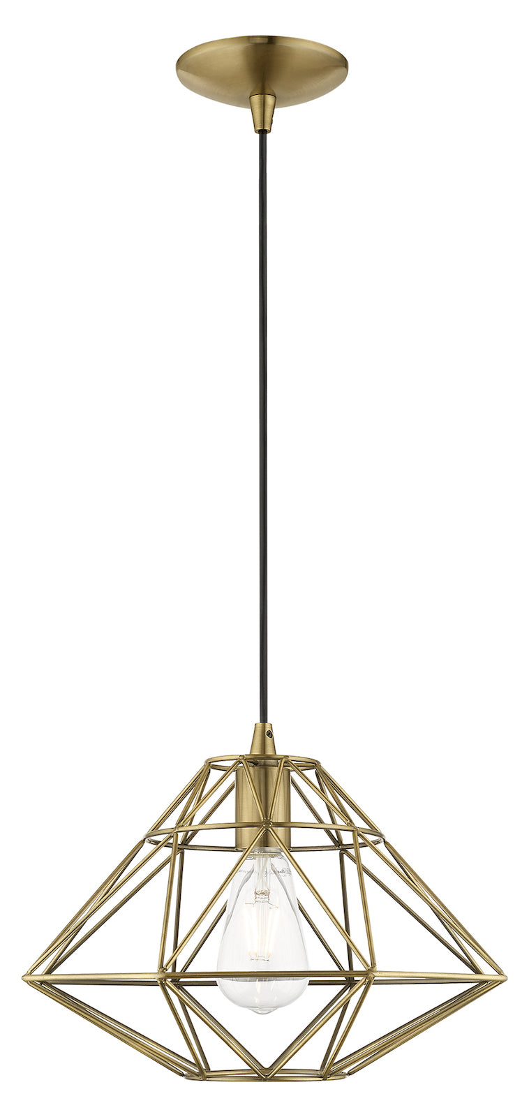 Geometric Shade 13.5 Inch 1 Light Mini Pendant by Livex Lighting