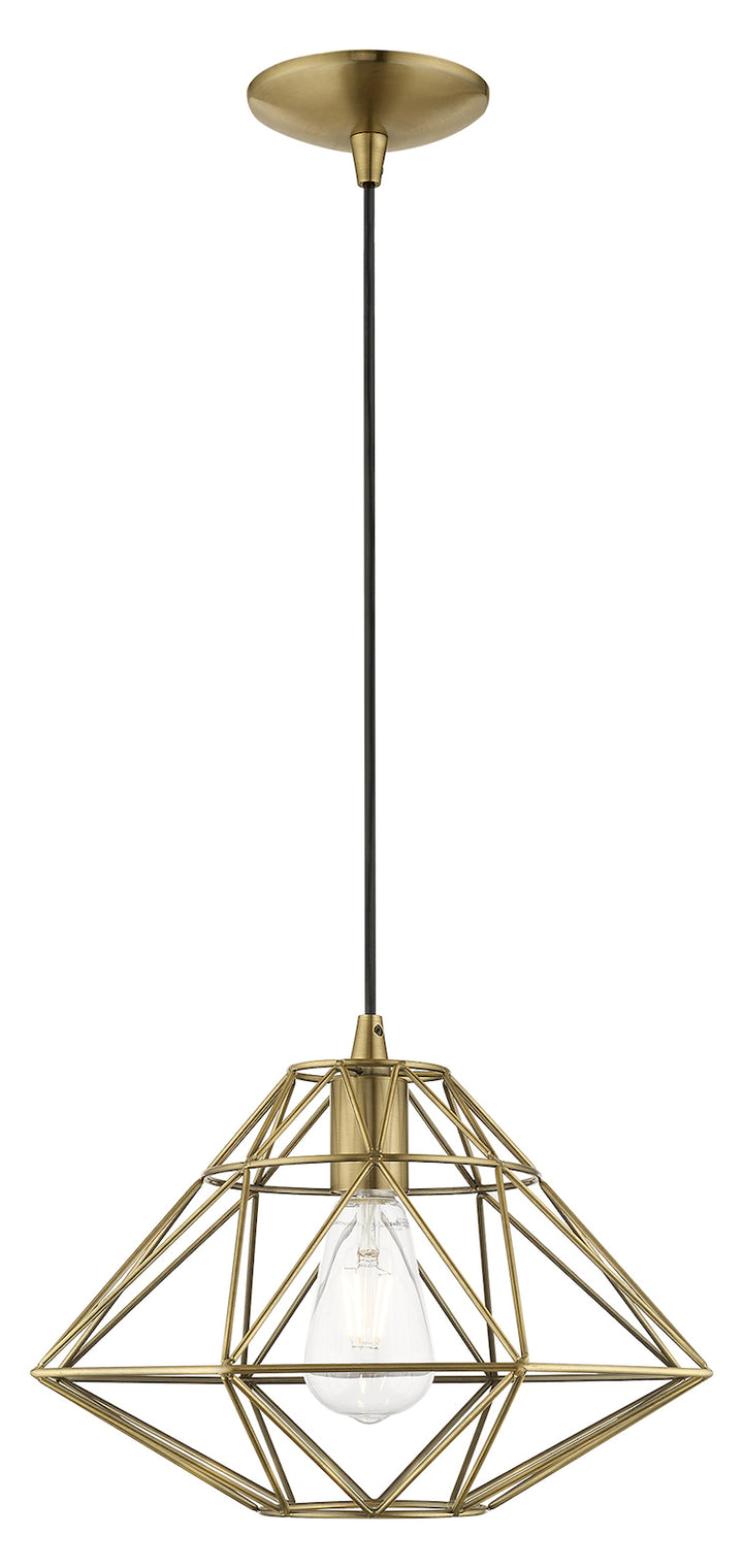 Geometric Shade 13.5 Inch 1 Light Mini Pendant by Livex Lighting