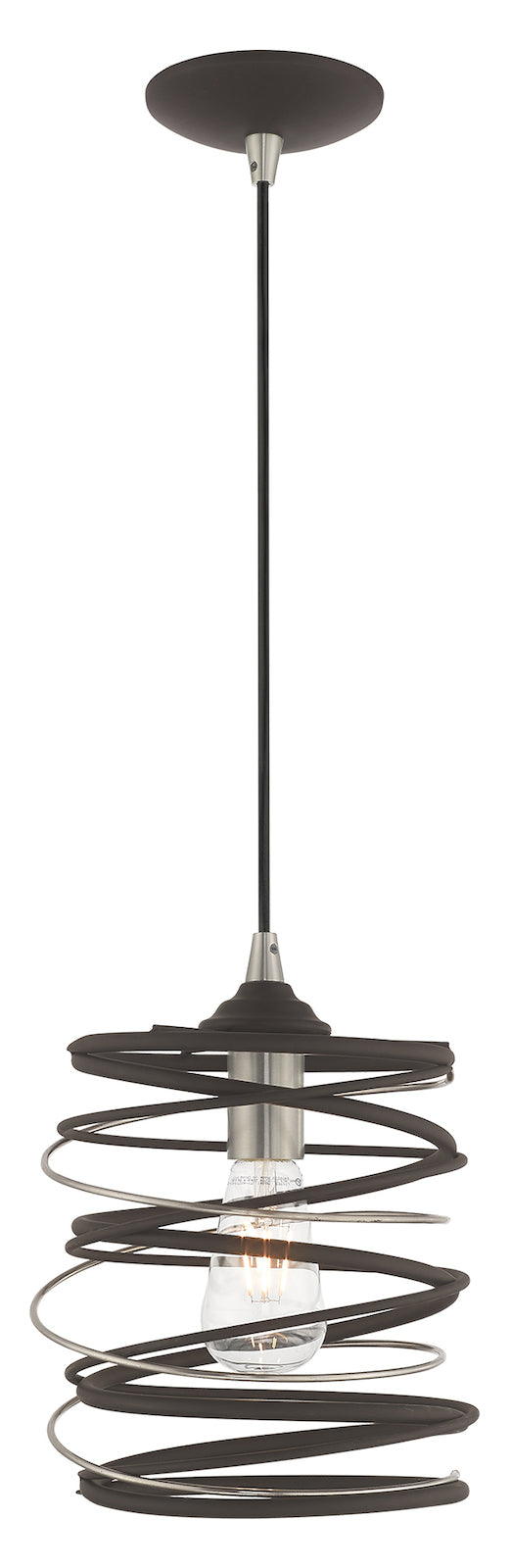 Geometric Shade 8.25 Inch 1 Light Bronze Mini Pendant by Livex Lighting