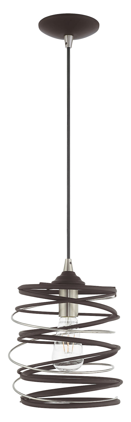 Geometric Shade 8.25 Inch 1 Light Bronze Mini Pendant