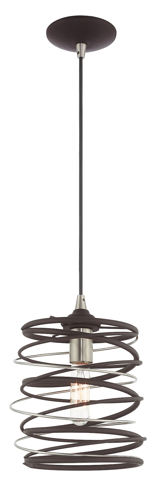 Geometric Shade 8.25 Inch 1 Light Bronze Mini Pendant