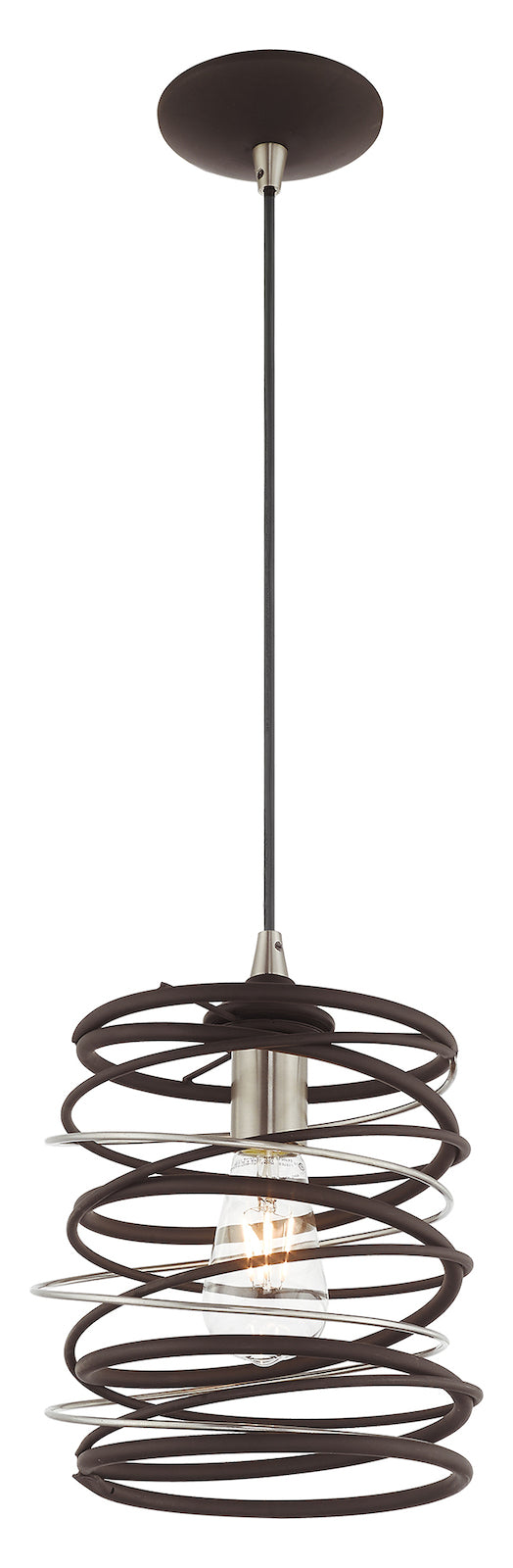 Geometric Shade 8.25 Inch 1 Light Bronze Mini Pendant