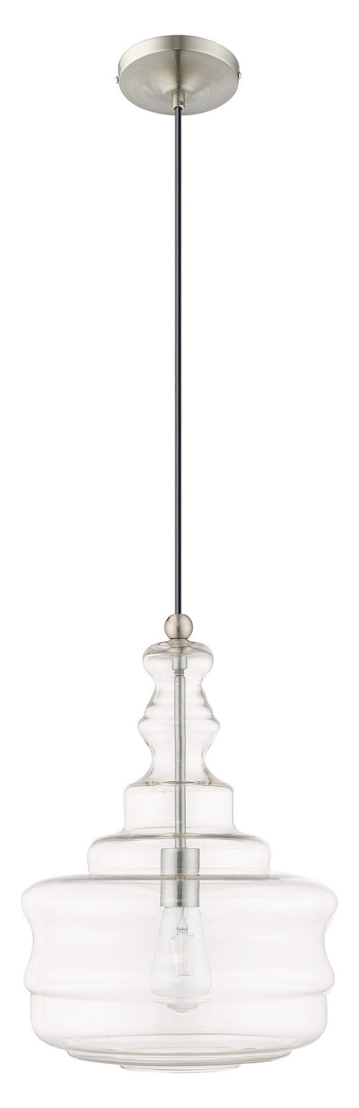 Art Glass 12.625 Inch 1 Light Mini Pendant With Clear Glass