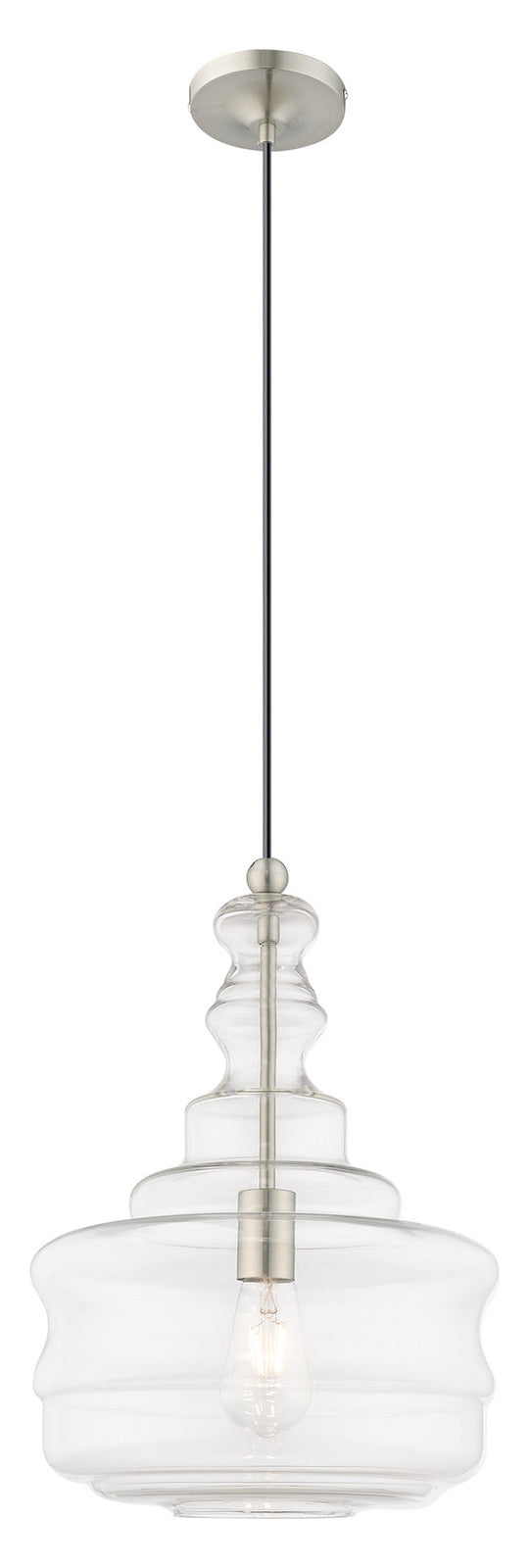 Art Glass 12.625 Inch 1 Light Mini Pendant With Clear Glass
