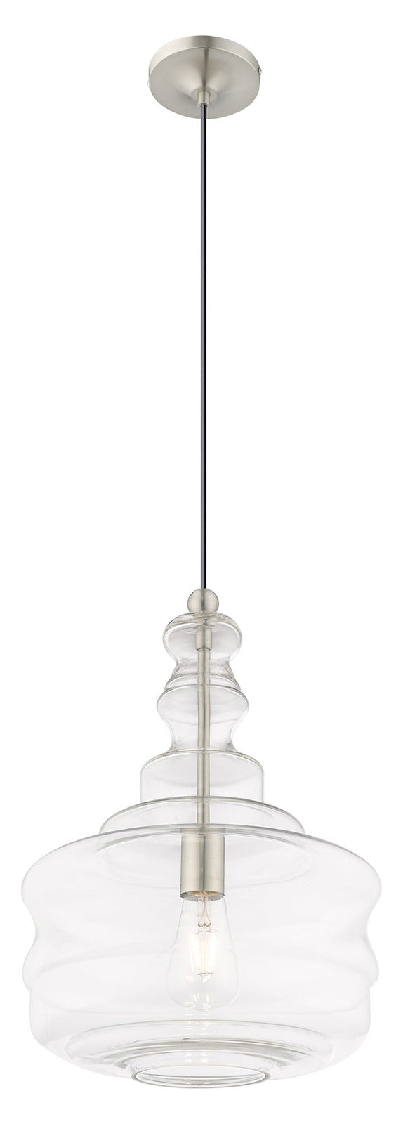Art Glass 12.625 Inch 1 Light Mini Pendant With Clear Glass