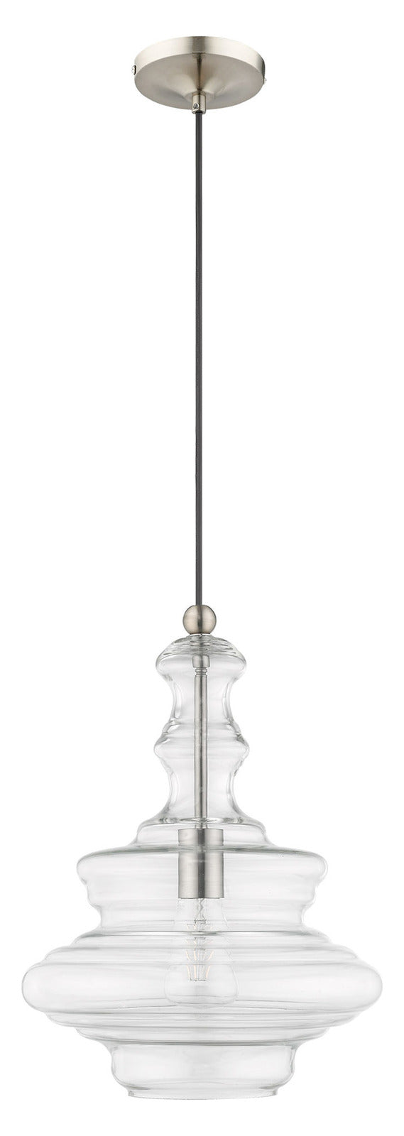 Art Glass 12.25 Inch 1 Light Mini Pendant With Clear Glass