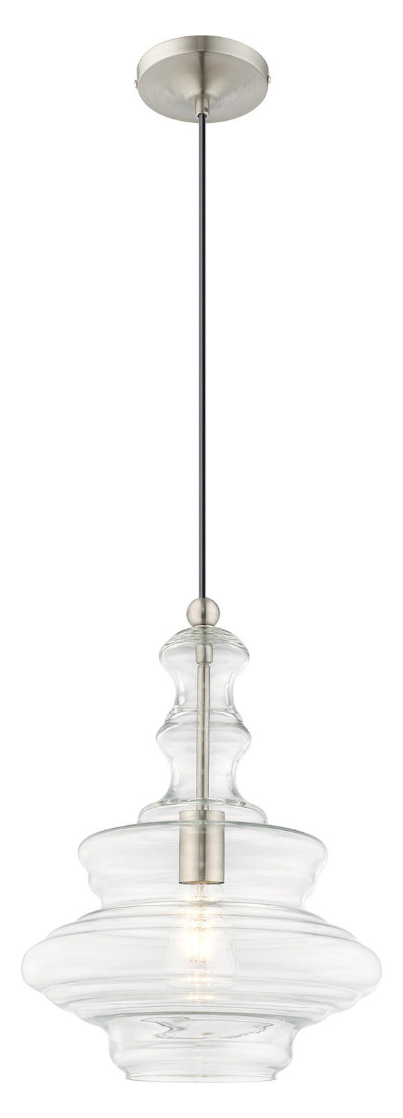 Art Glass 12.25 Inch 1 Light Mini Pendant With Clear Glass