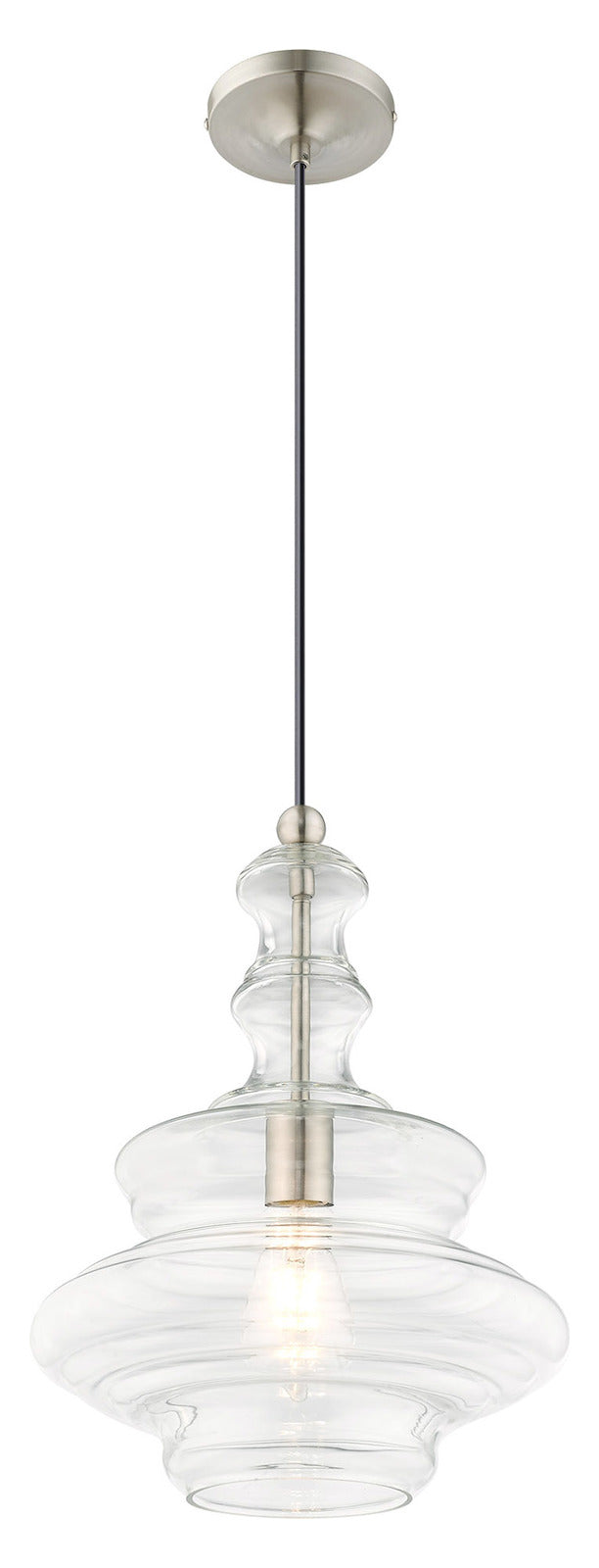 Art Glass 12.25 Inch 1 Light Mini Pendant With Clear Glass