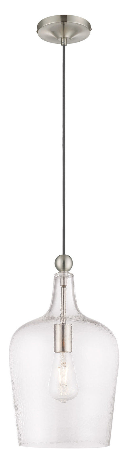 Art Glass 9.25 Inch 1 Light Mini Pendant With Clear Glass by Livex Lighting