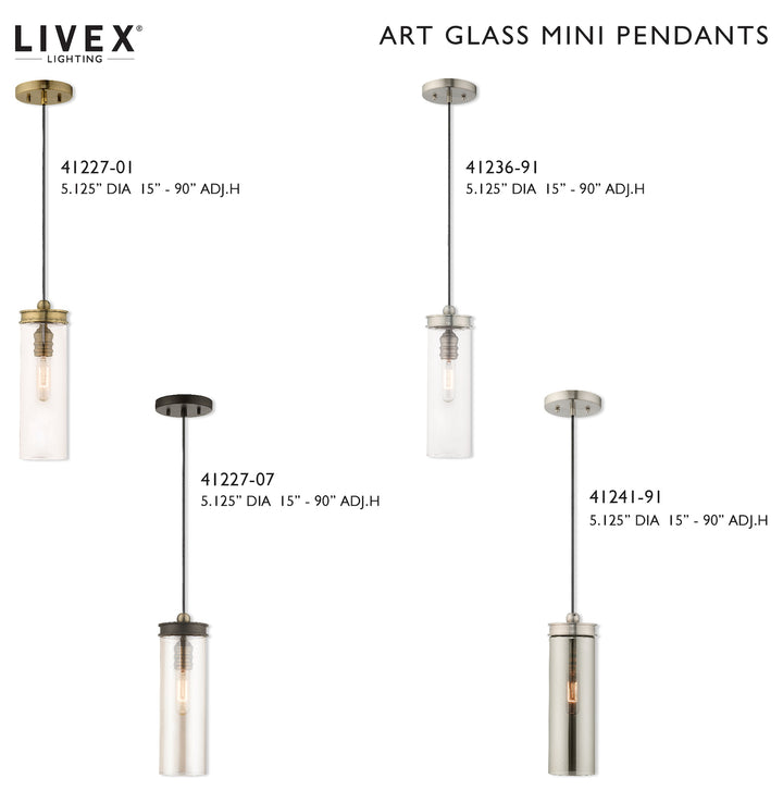 Art Glass 5.125 Inch 1 Light Mini Pendant With Clear Glass