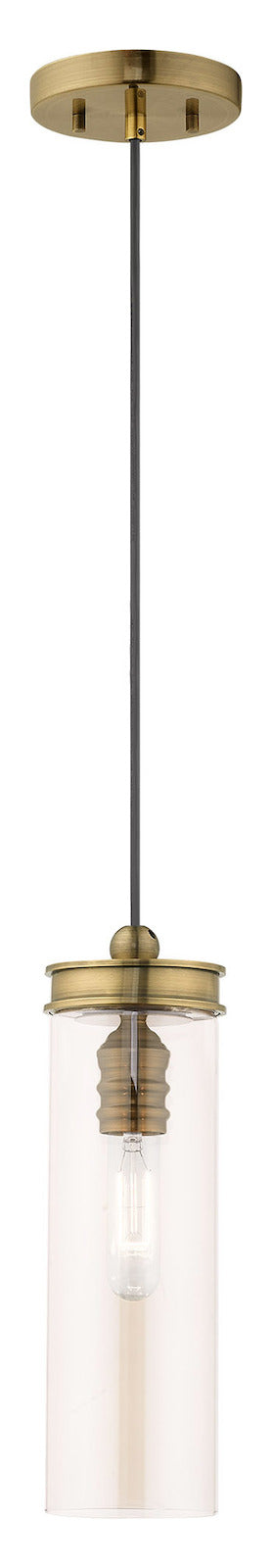 Art Glass 5.125 Inch 1 Light Mini Pendant With Champagne Glass by Livex Lighting