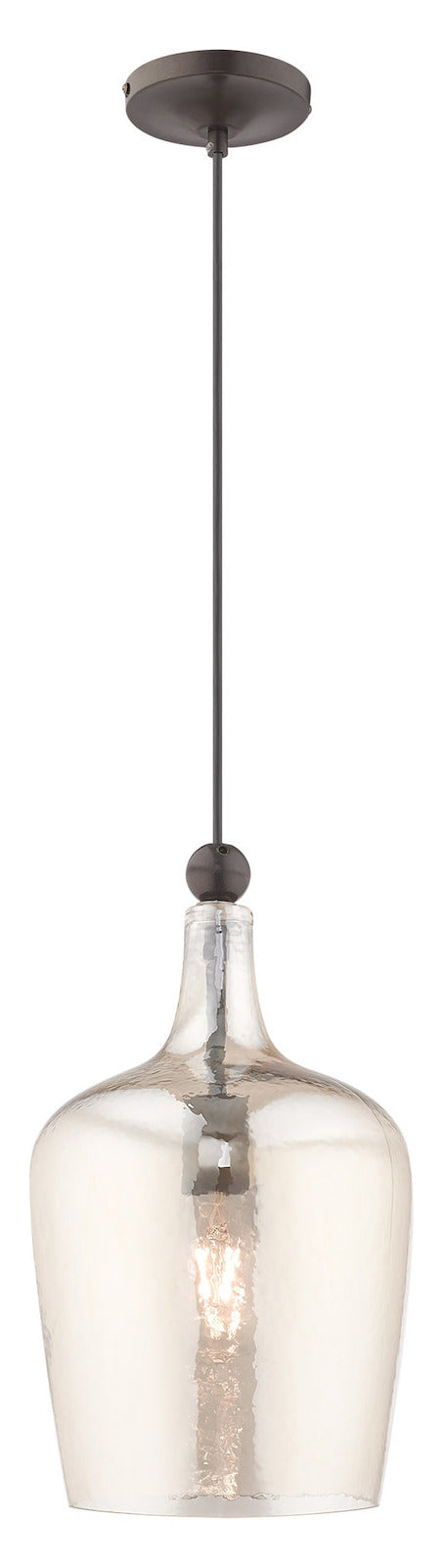 Art Glass 9.25 Inch 1 Light Mini Pendant With Champagne Glass by Livex Lighting