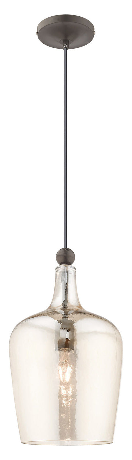 Art Glass 9.25 Inch 1 Light Mini Pendant With Champagne Glass