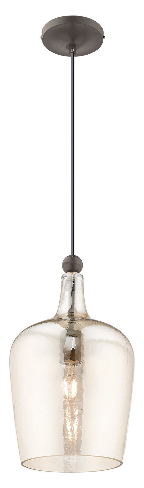 Art Glass 9.25 Inch 1 Light Mini Pendant With Champagne Glass