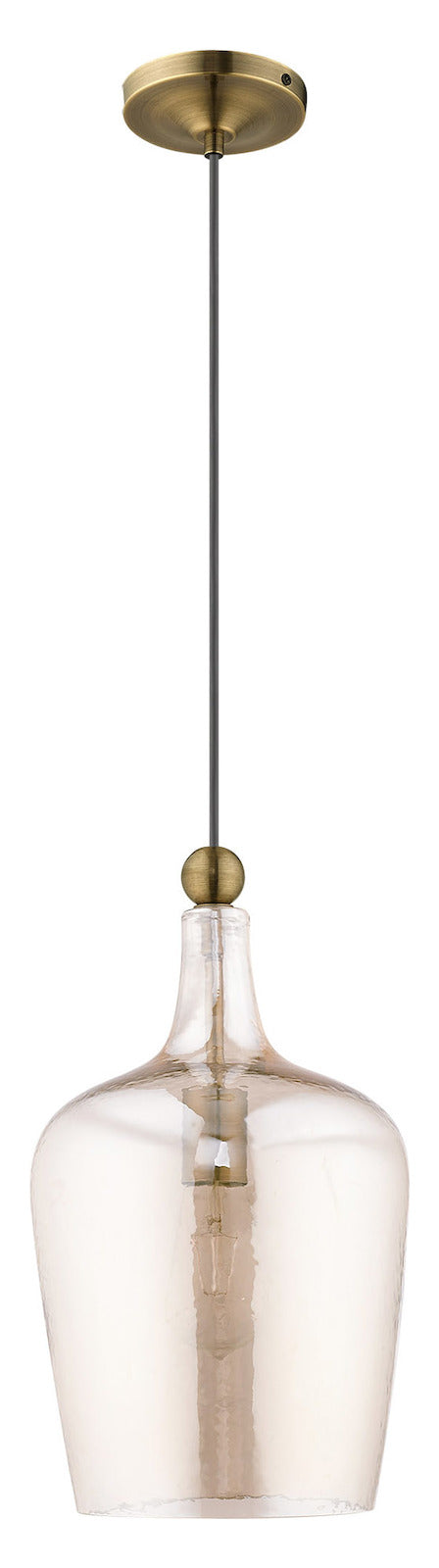 Art Glass 9.25 Inch 1 Light Mini Pendant With Champagne Glass