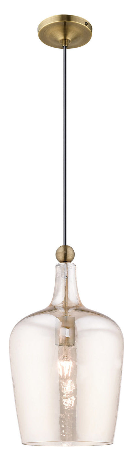 Art Glass 9.25 Inch 1 Light Mini Pendant With Champagne Glass