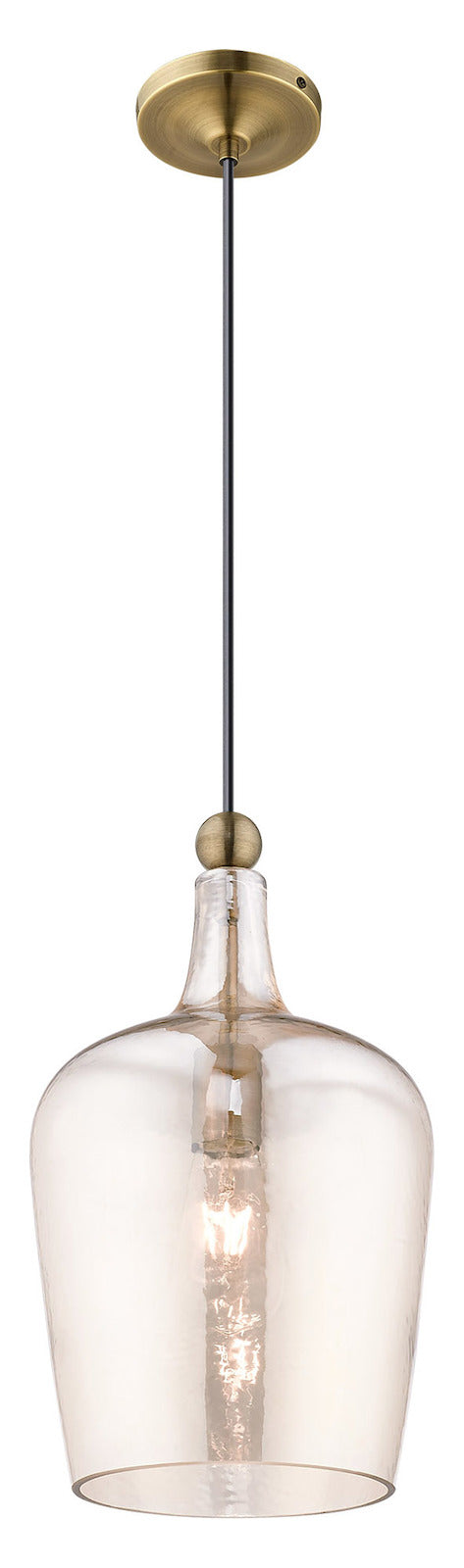 Art Glass 9.25 Inch 1 Light Mini Pendant With Champagne Glass