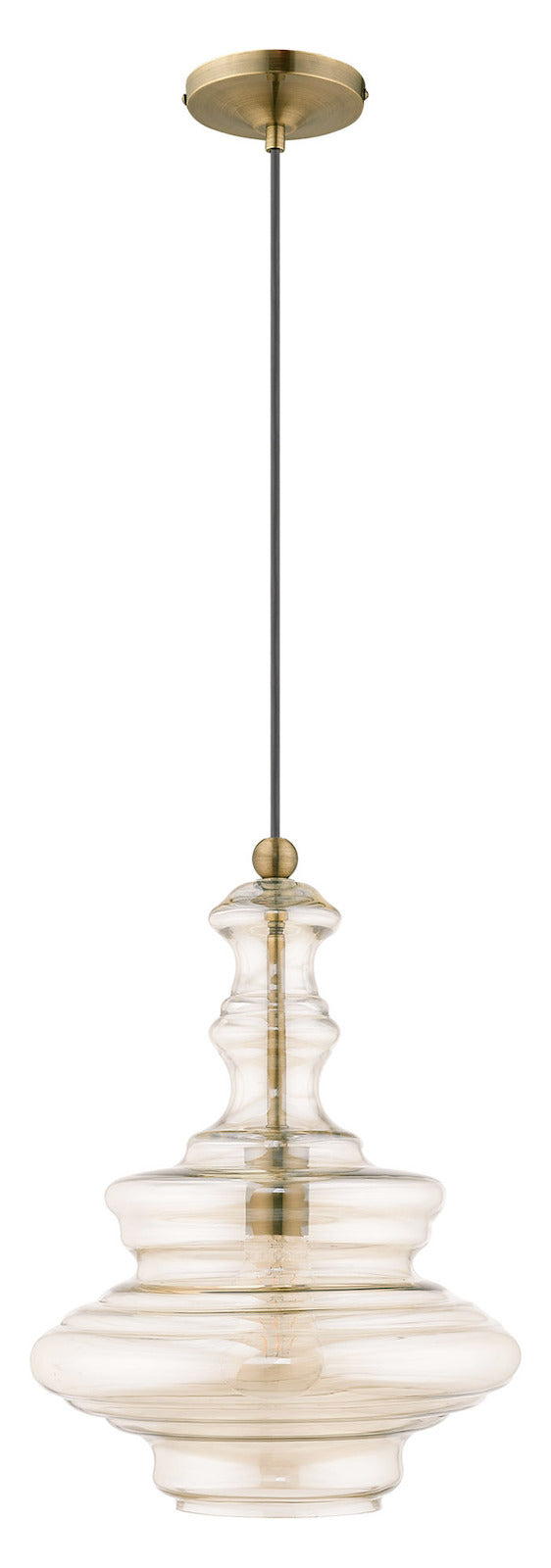 Art Glass 12.25 Inch 1 Light Mini Pendant With Champagne Glass